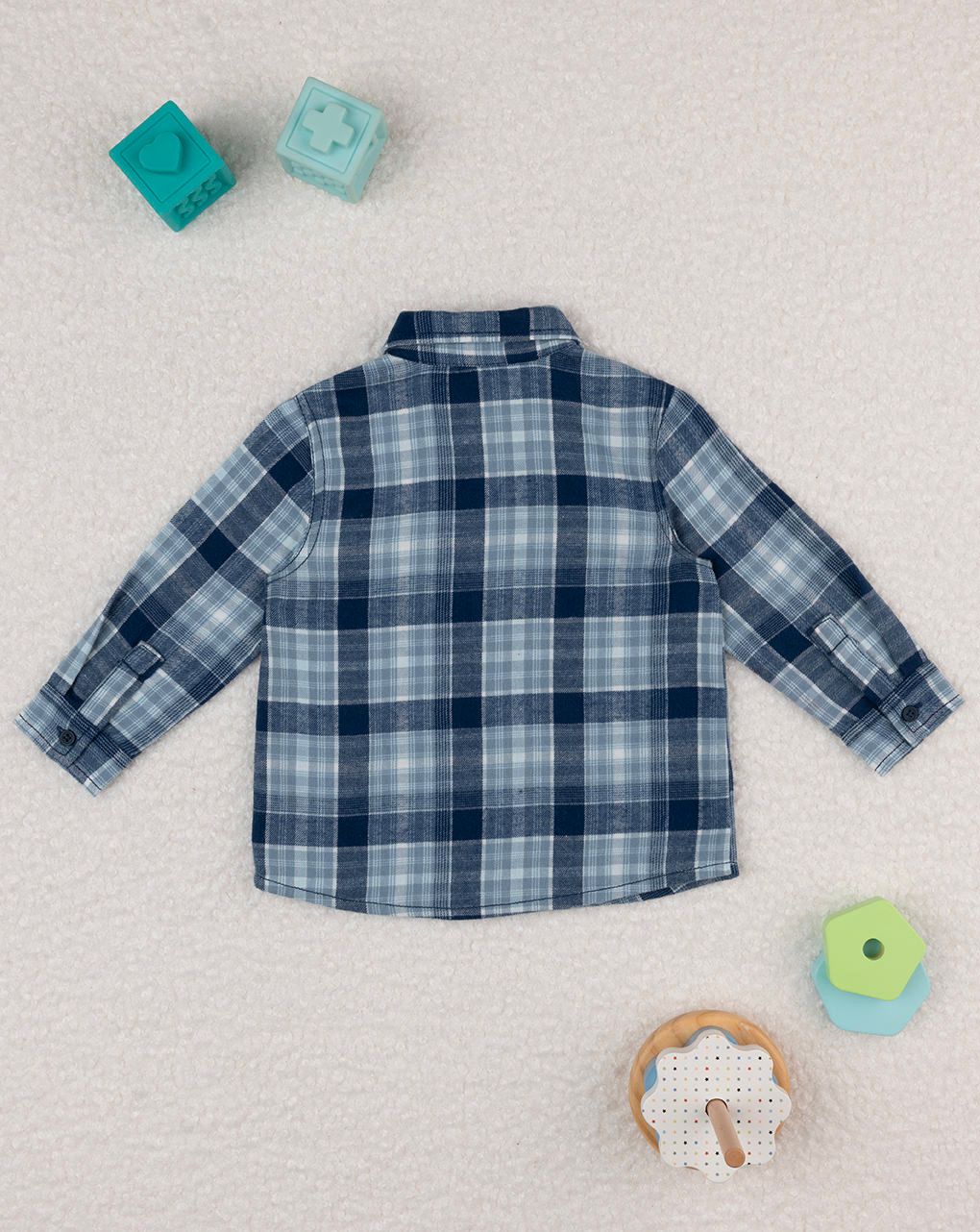 Camicia flanella bimbo blu