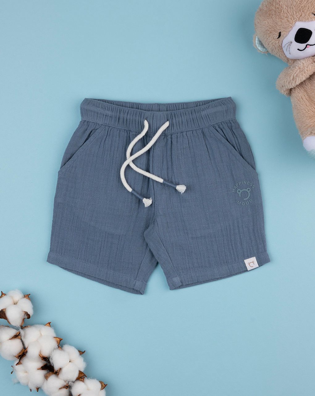 Shorts bimbo blu "happiness mood"