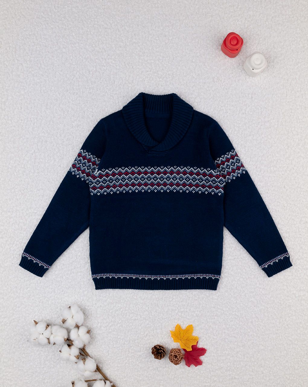 Maglia tricot blu bambino