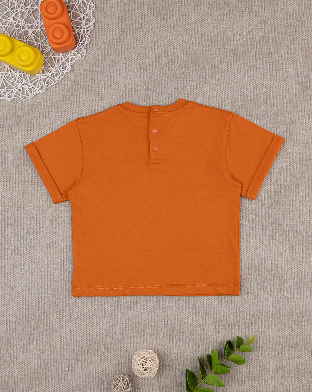 T-shirt bimbo arancione girocollo