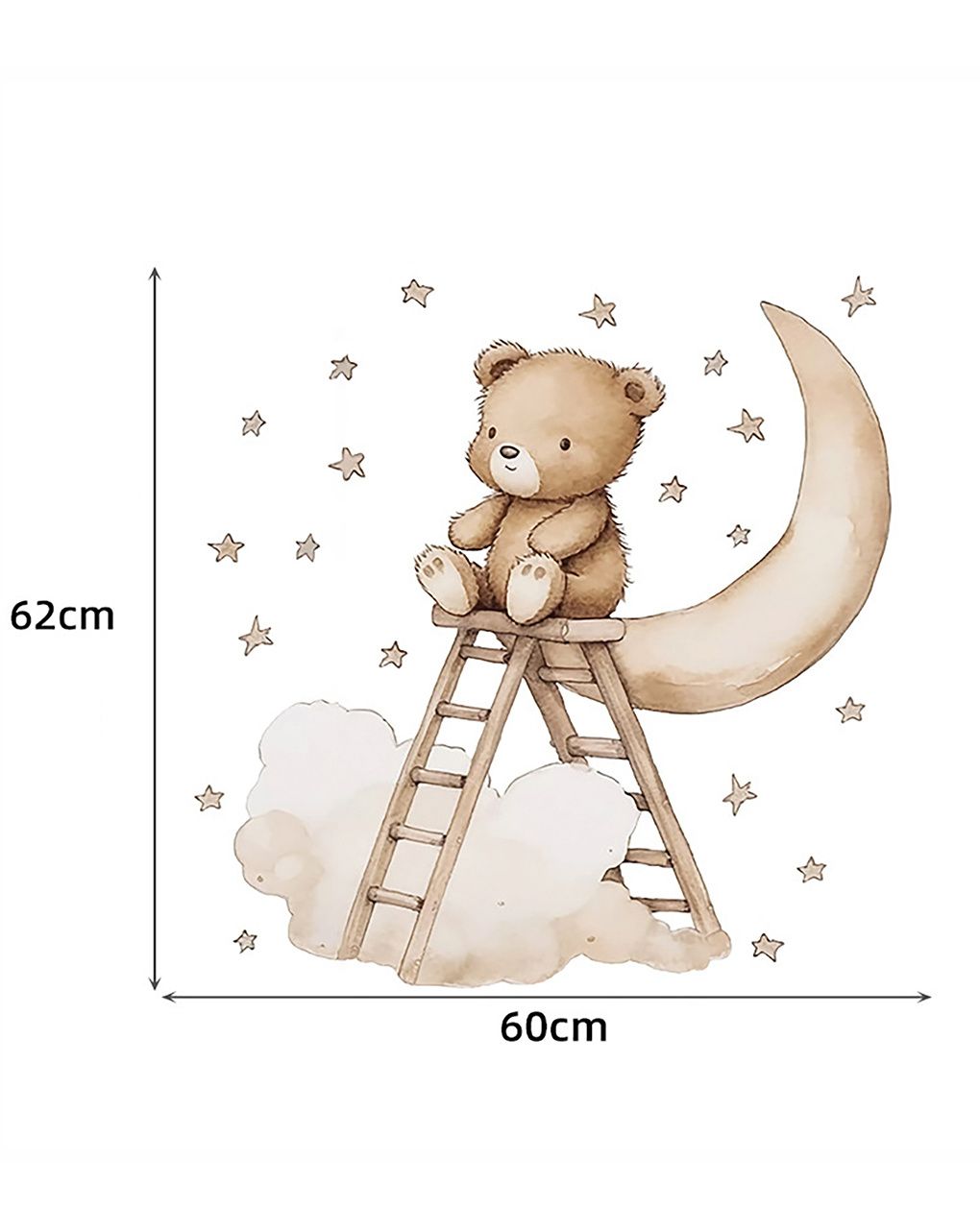 Adesivo decorativo da parete - orsetto su scala -  autoadesivo - sipo