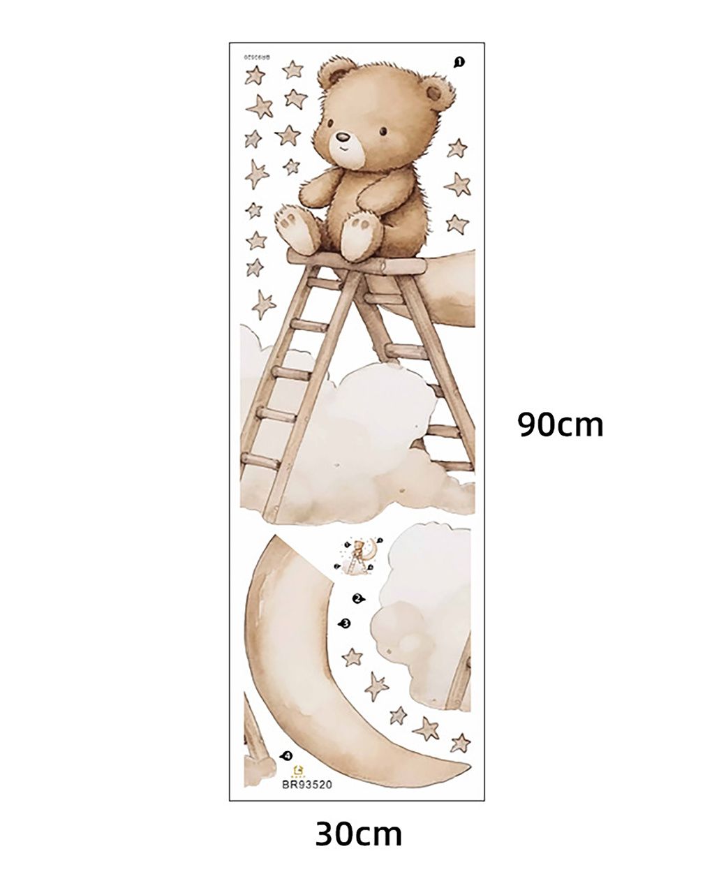 Adesivo decorativo da parete - orsetto su scala -  autoadesivo - sipo