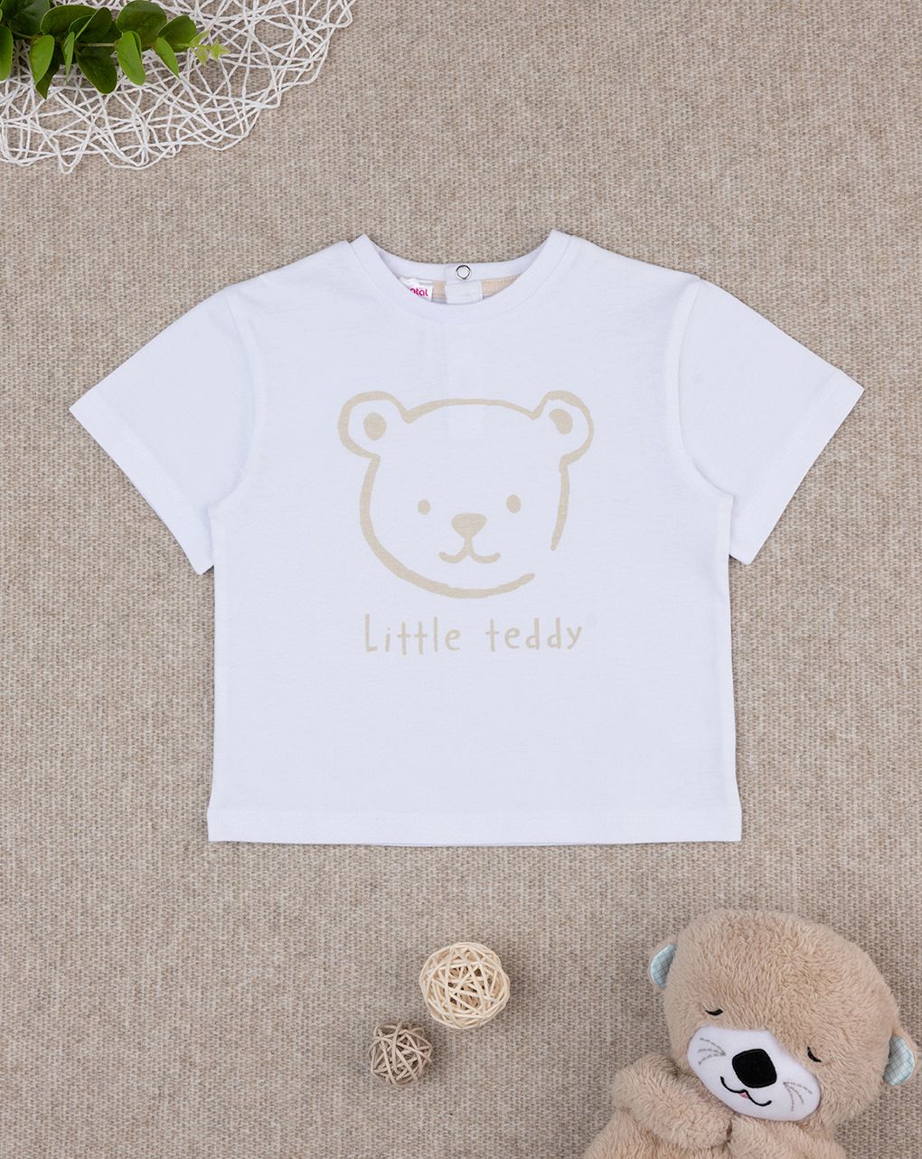 T-shirt bimbo orsetto bianca