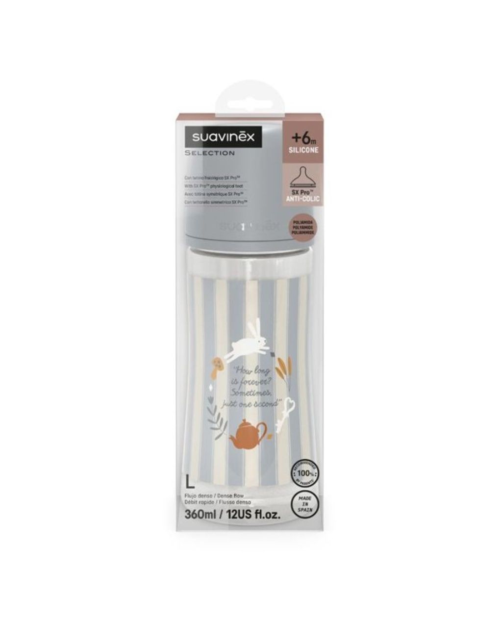 Biberon wonderland 360 ml flusso denso azzurro- suavinex