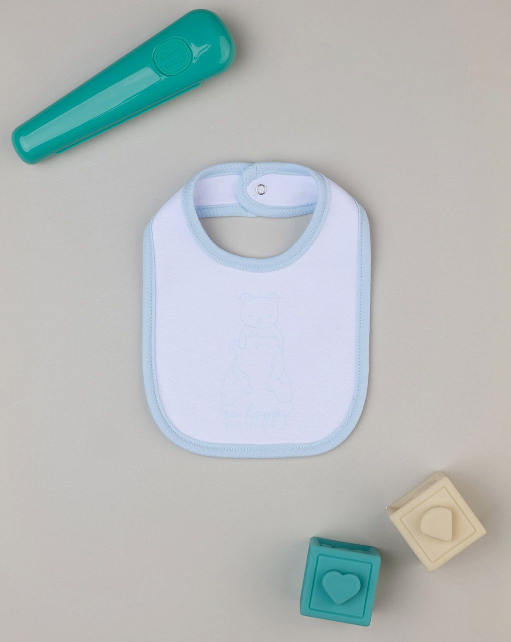 Bavaglino bimbo bianco/azzurro