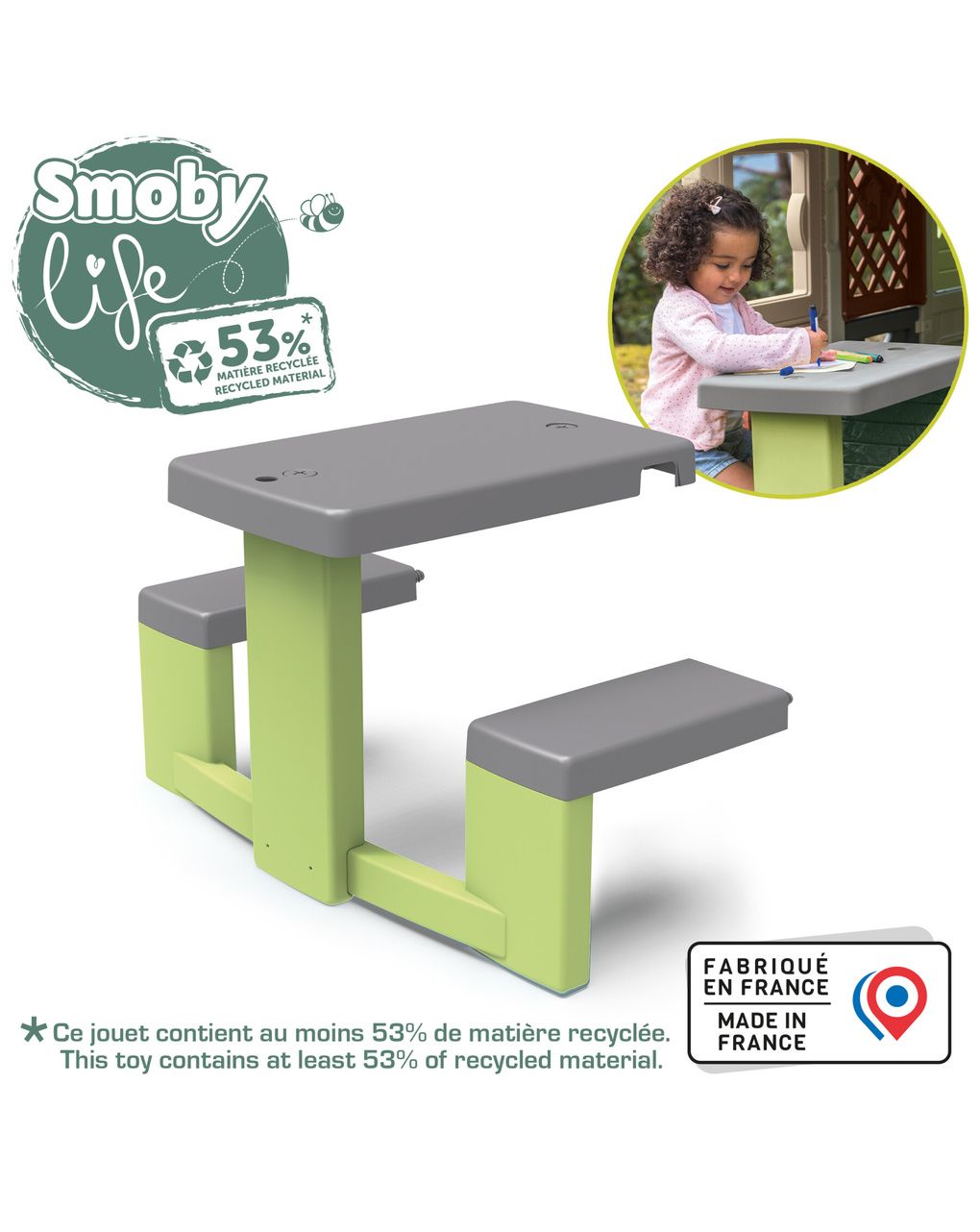 Smoby life tavolo da pic nic - accessori casette - 2+