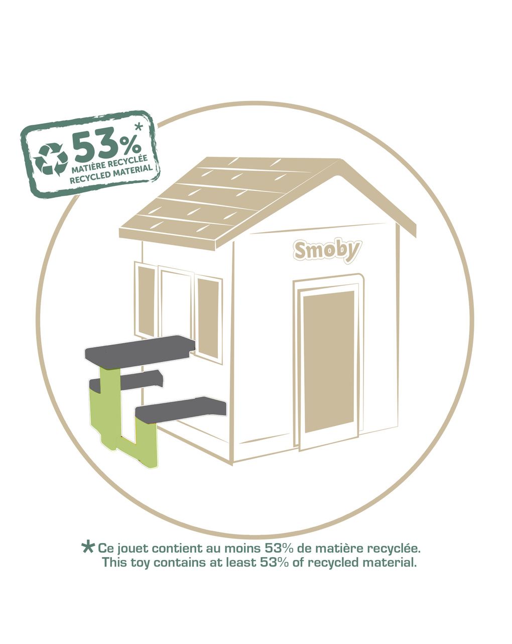 Smoby life tavolo da pic nic - accessori casette - 2+