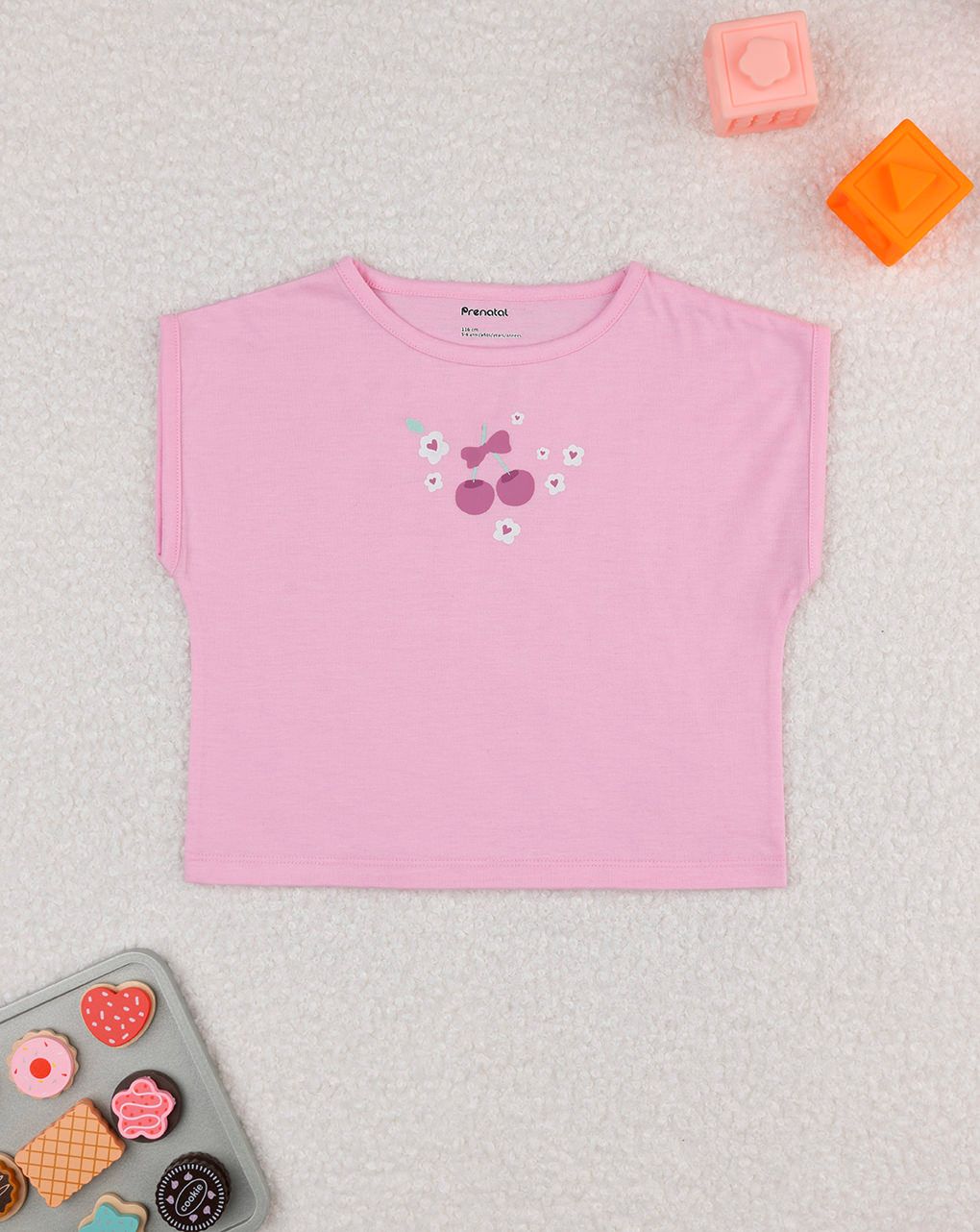 T-shirt bimba rosa ciliegie