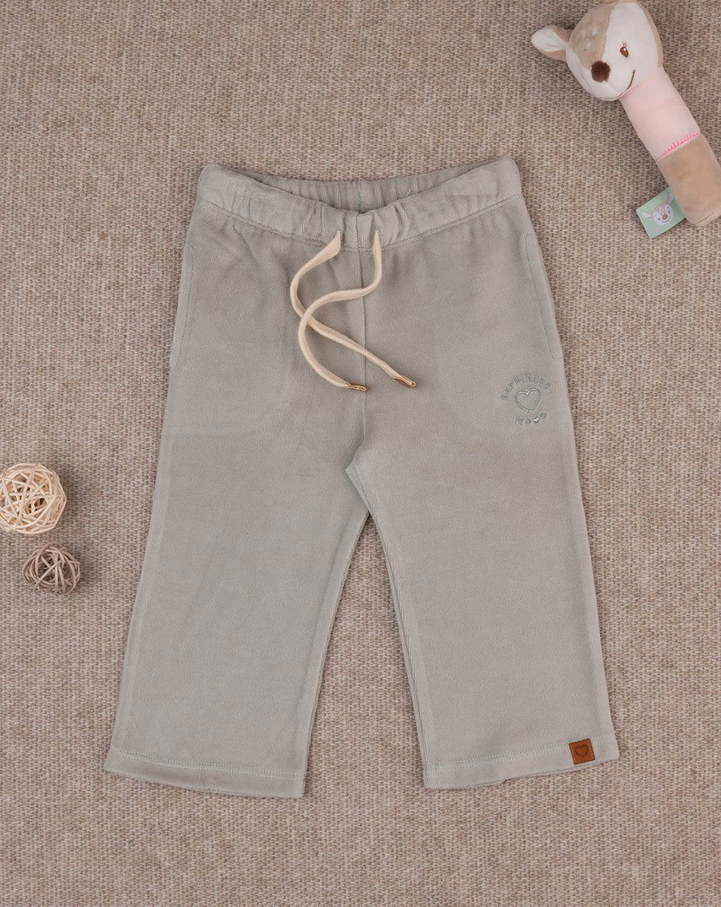 Pantalone ciniglia bimba verde