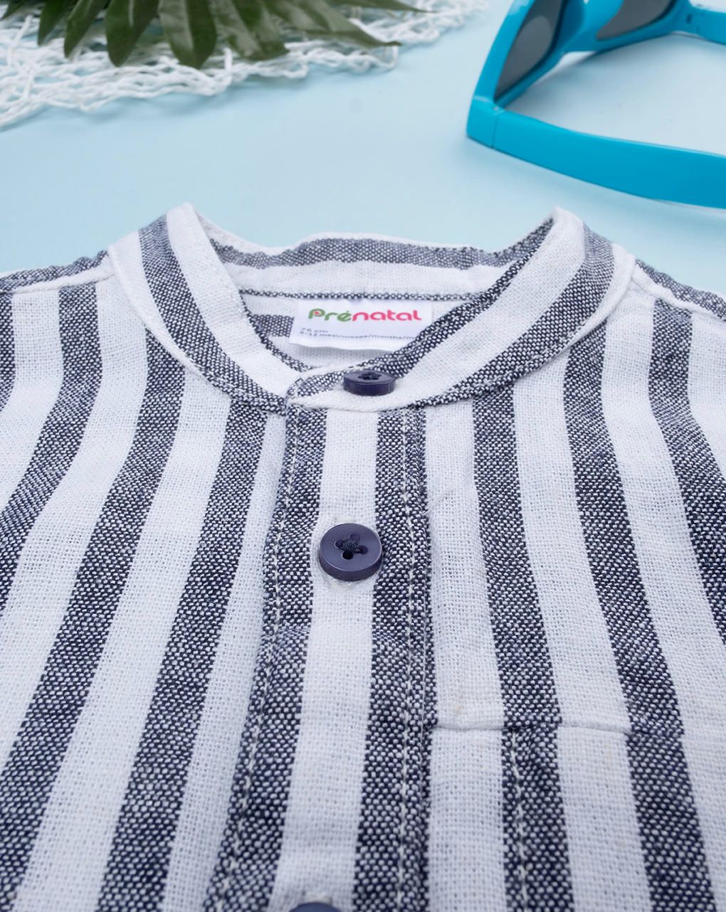 Camicia bimbo rigata blu