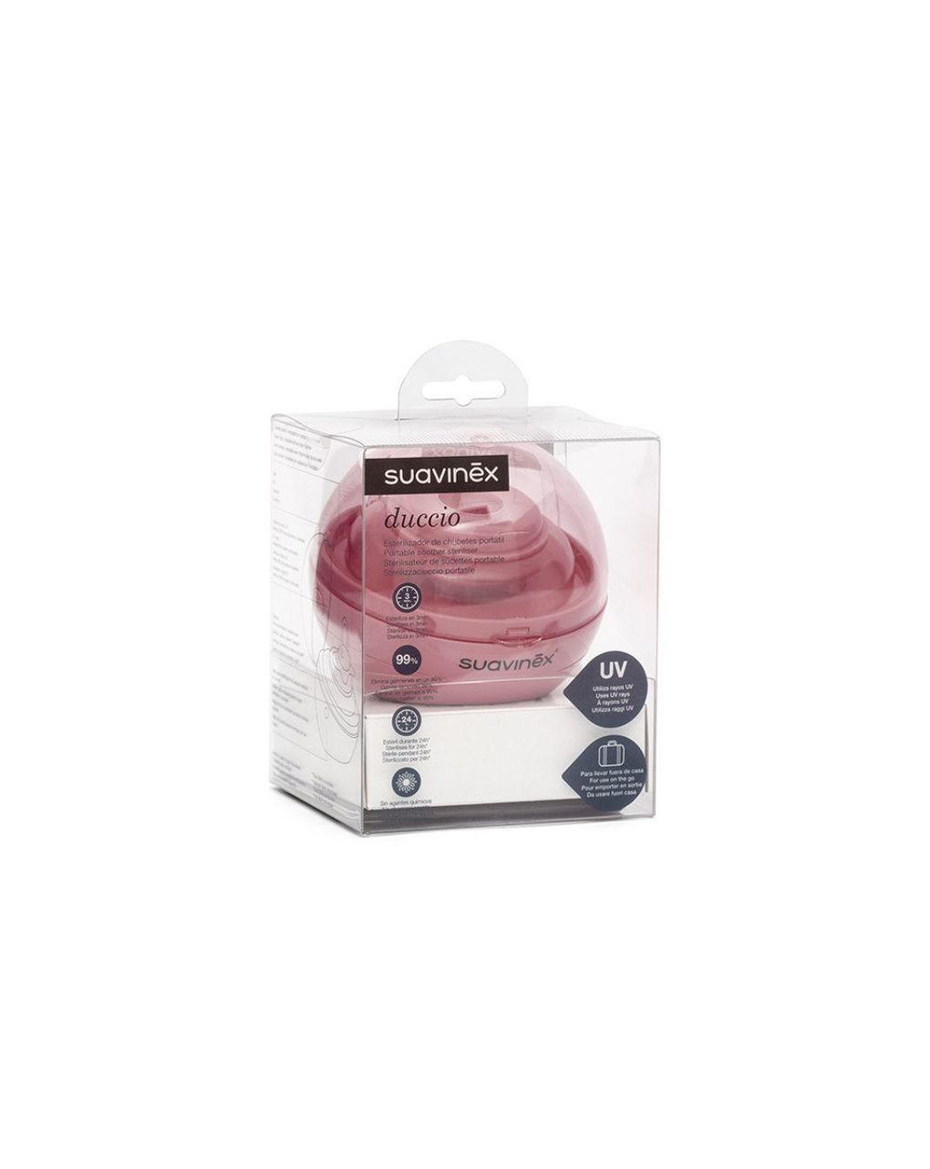 Sterilizzatore per ciuccio duccio lo sterilizzaciuccio rosa - suavinex