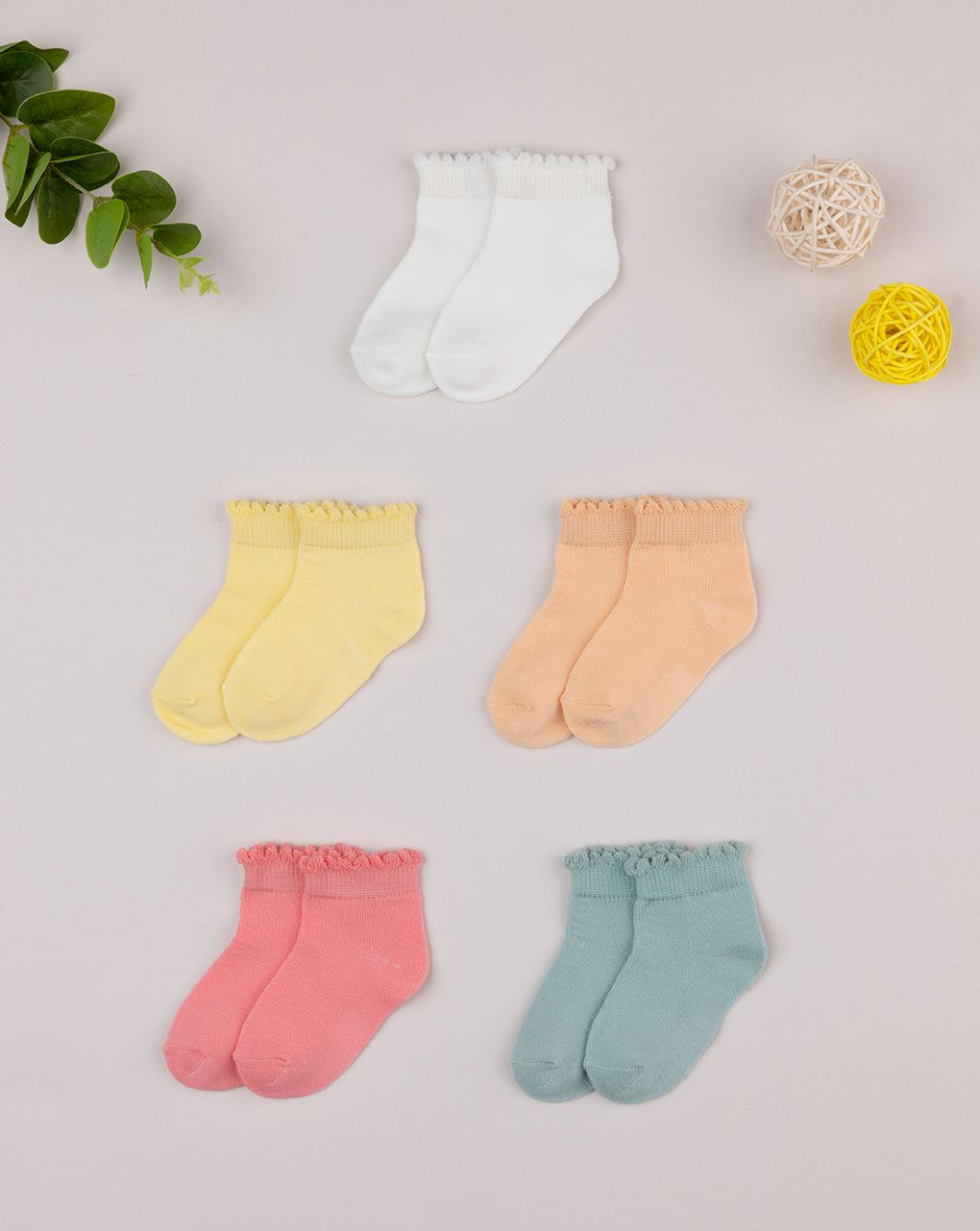 Pack 5 calze corte bimba multicolor