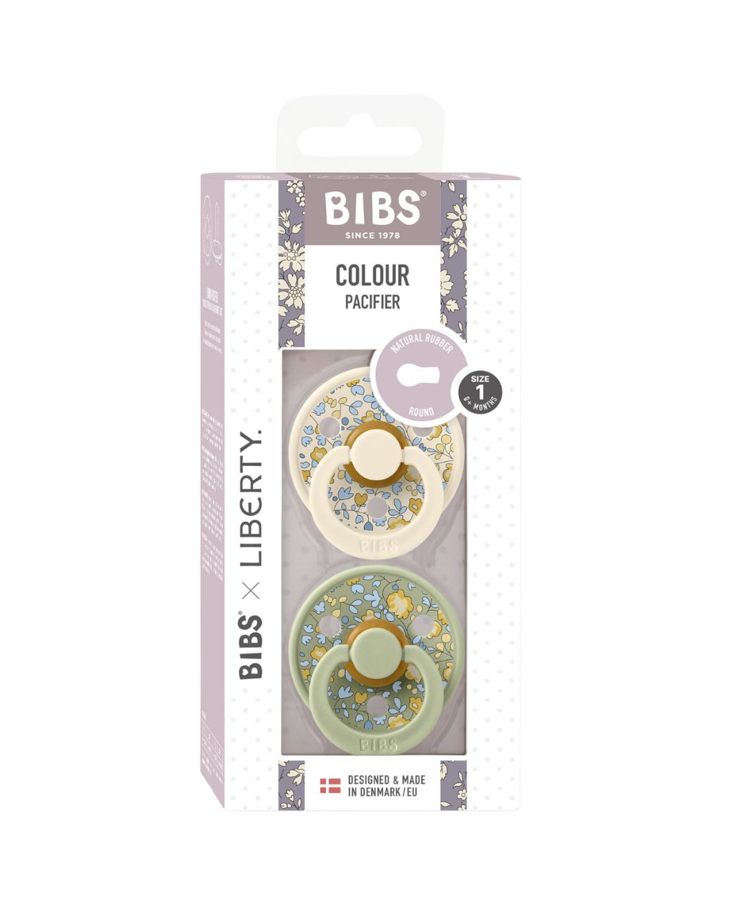 Bibs x liberty colour rotondo lattice avorio- salvia size 1 - bibs