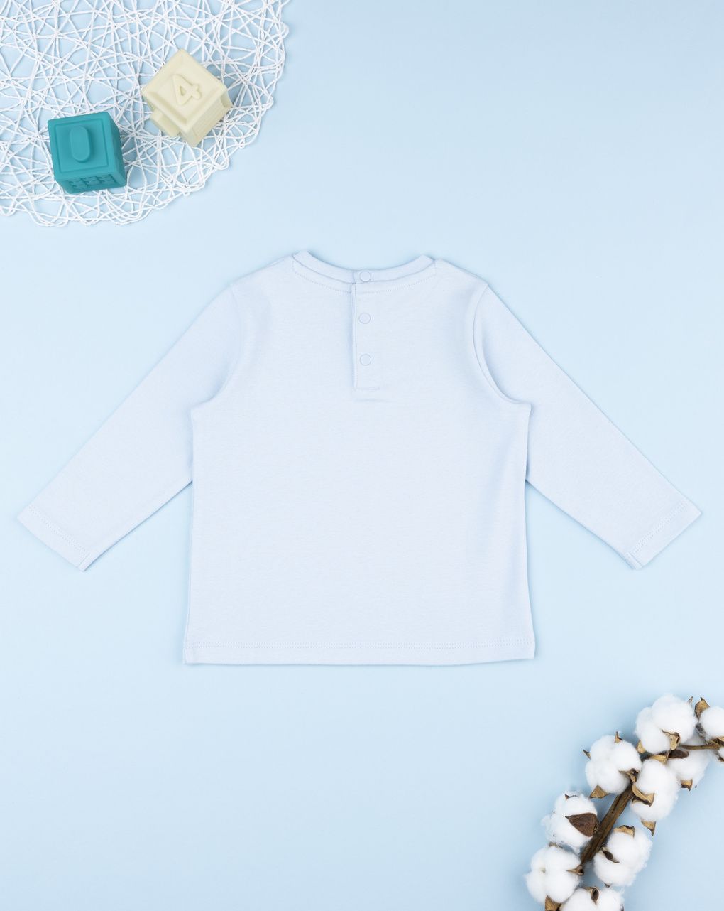 T-shirt bimbo azzurra patch orso