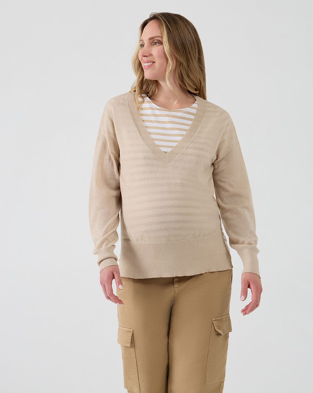 Maglia premaman beige
