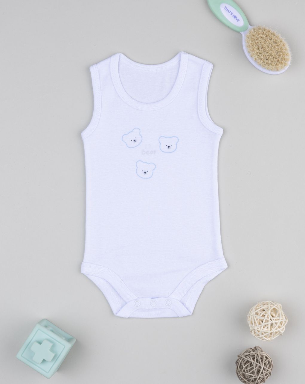 Body costina bimbo bianco stampa