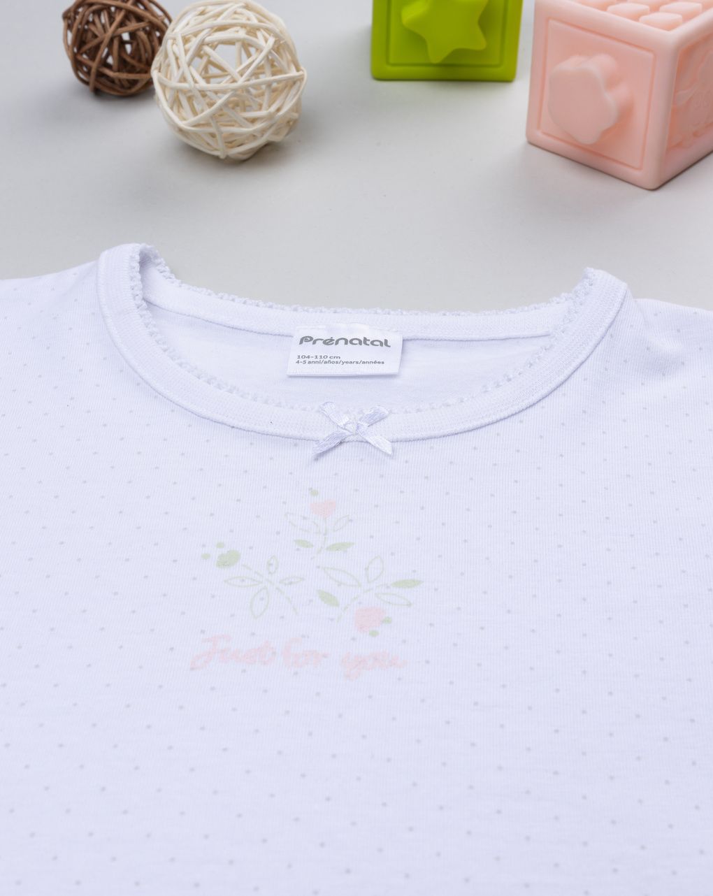 Magli intima bambina bianca con stampa