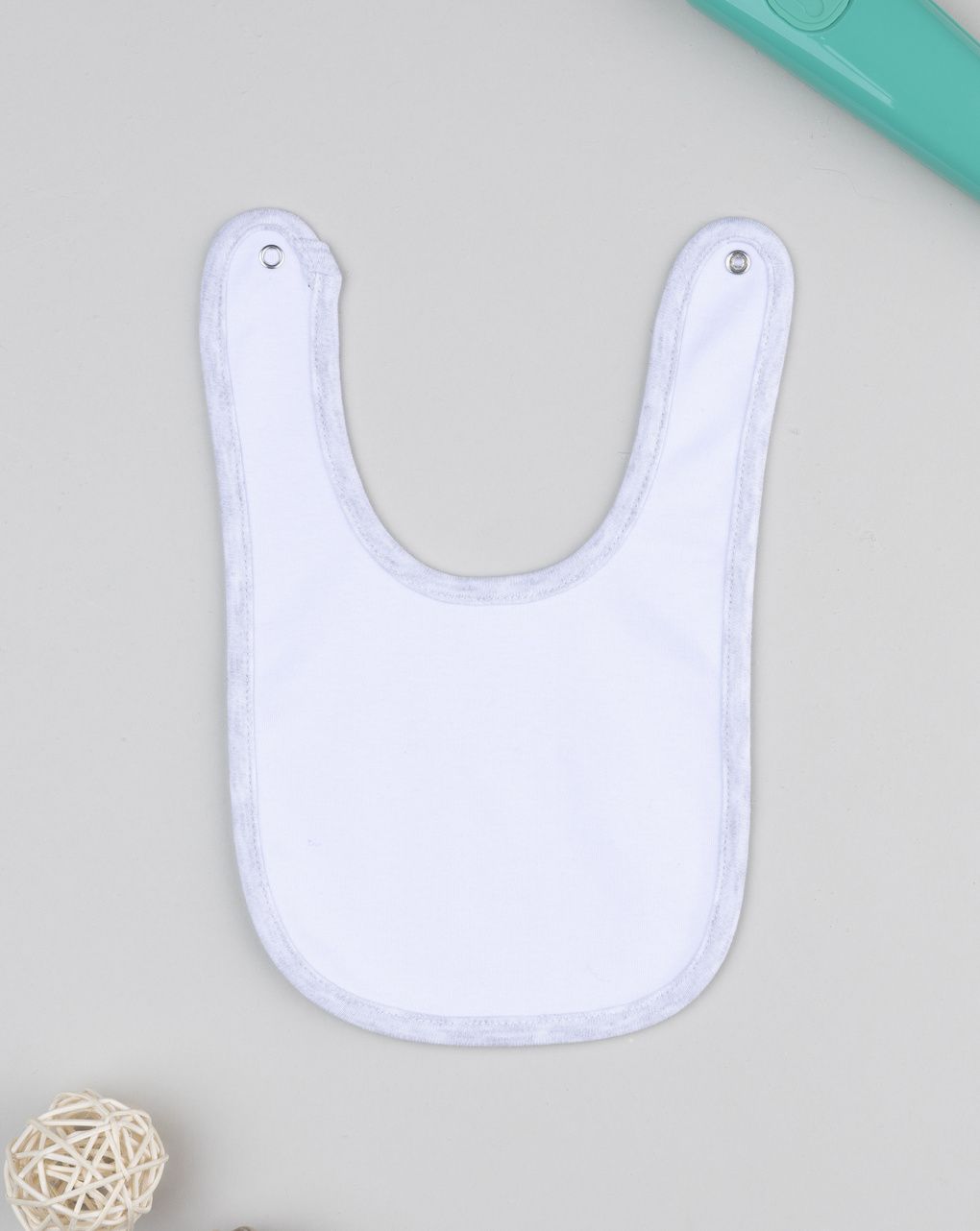 Bavaglino bimbo bianco/grigio orsetti