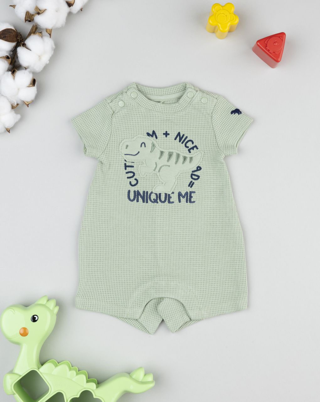 Tutina corta neonato waffle dinosauri