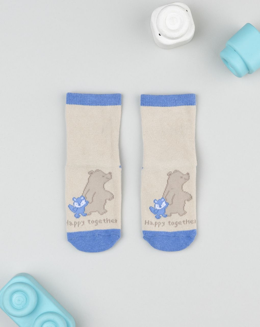 Antiscivolo bimbo blu/beige