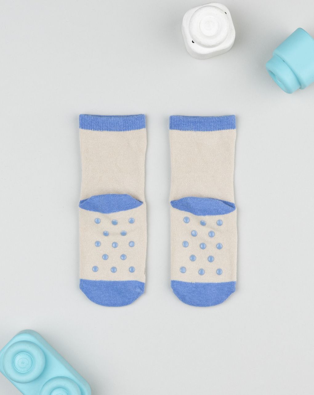 Antiscivolo bimbo blu/beige
