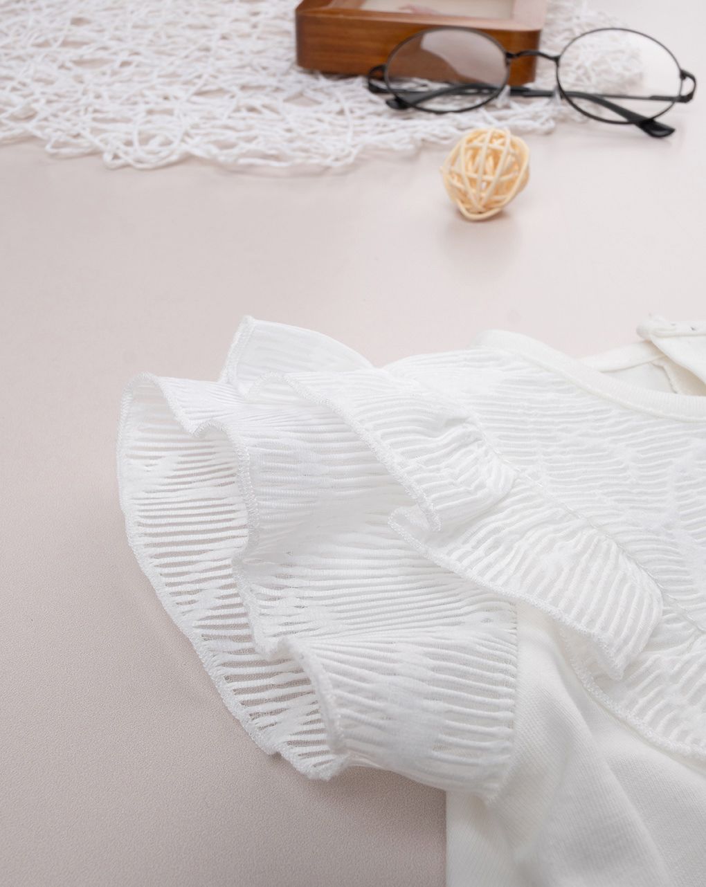 Pagliaccetto jersey bimba panna