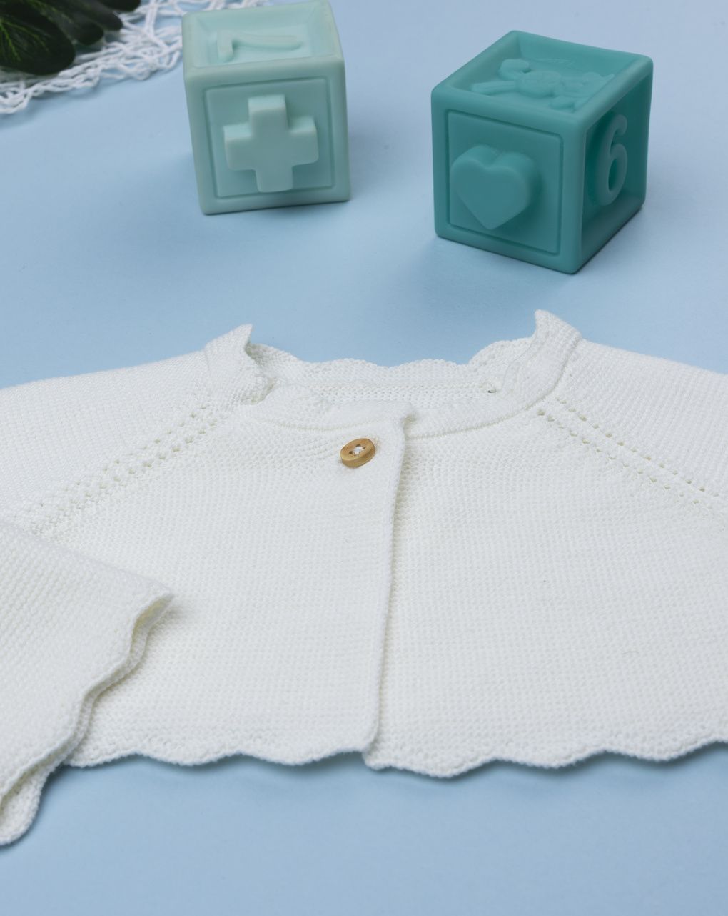 Cardigan bianco tricot bimba