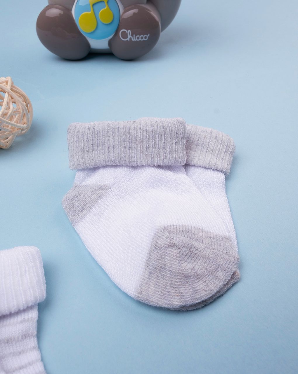 Pack 2 calzini neonato biambo e grigio