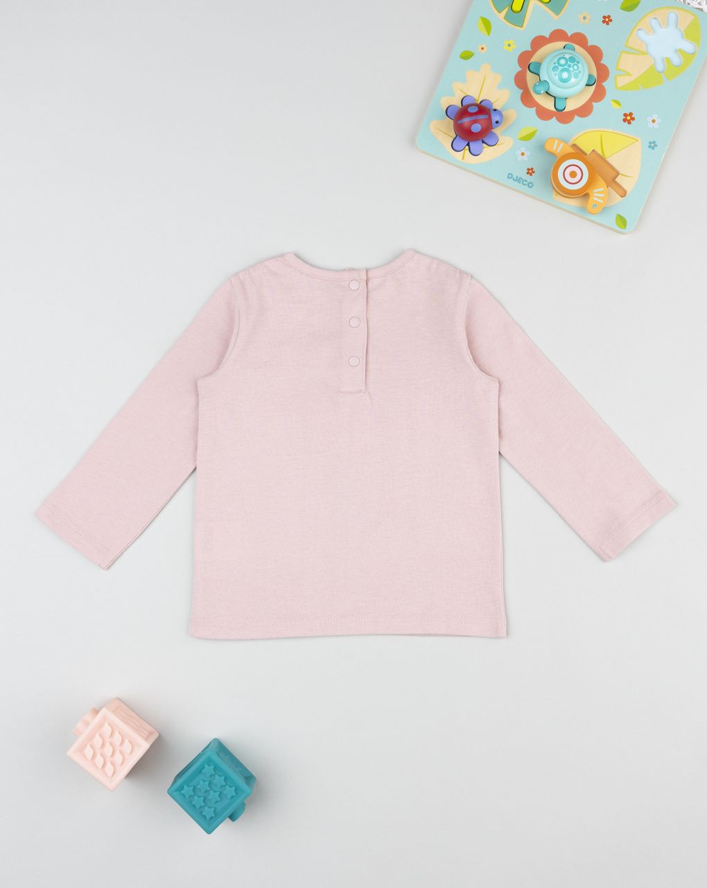 T-shirt bimba rosa stampa "lady rabbit"