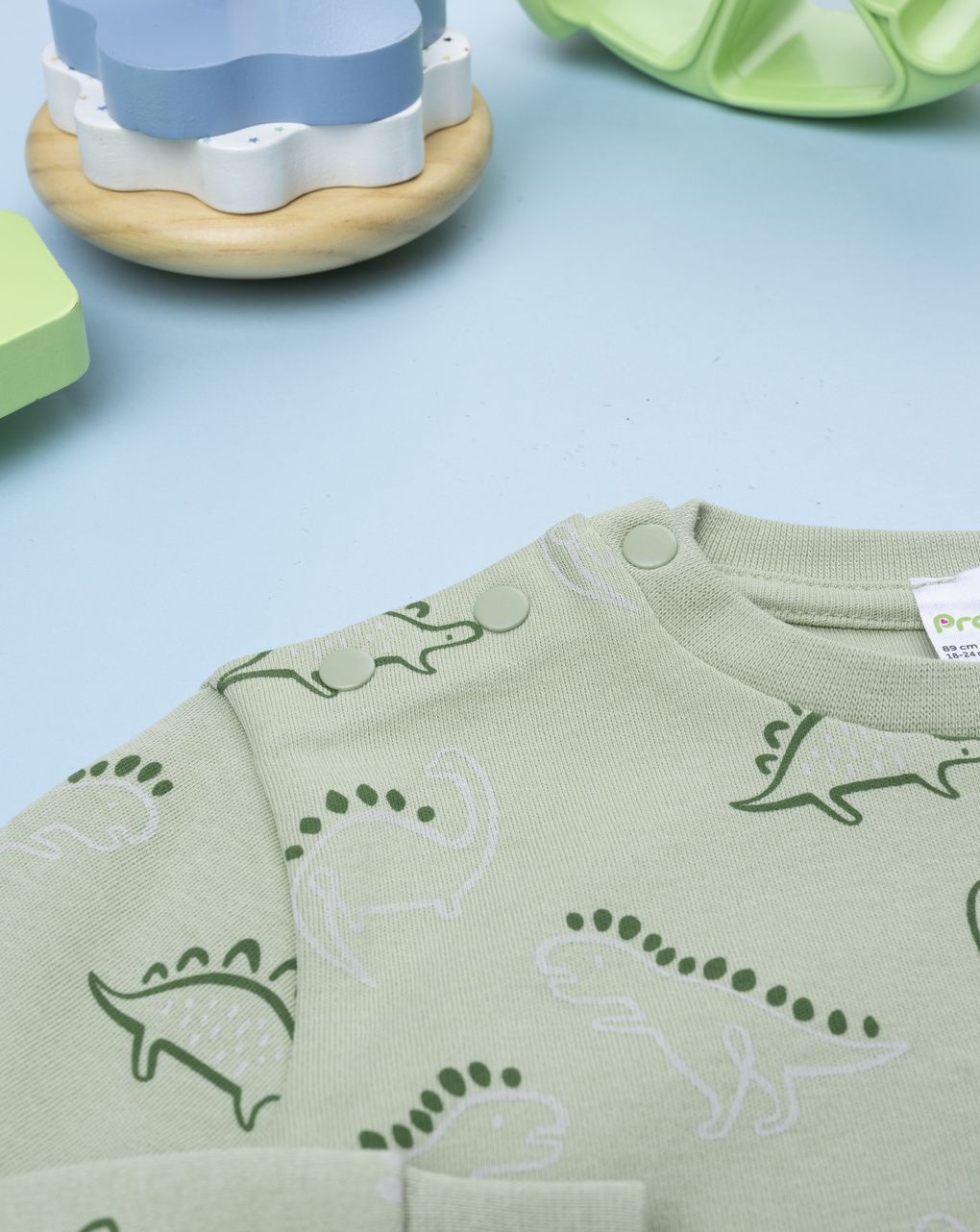 Pigiama bimbo verde dinosauri allover