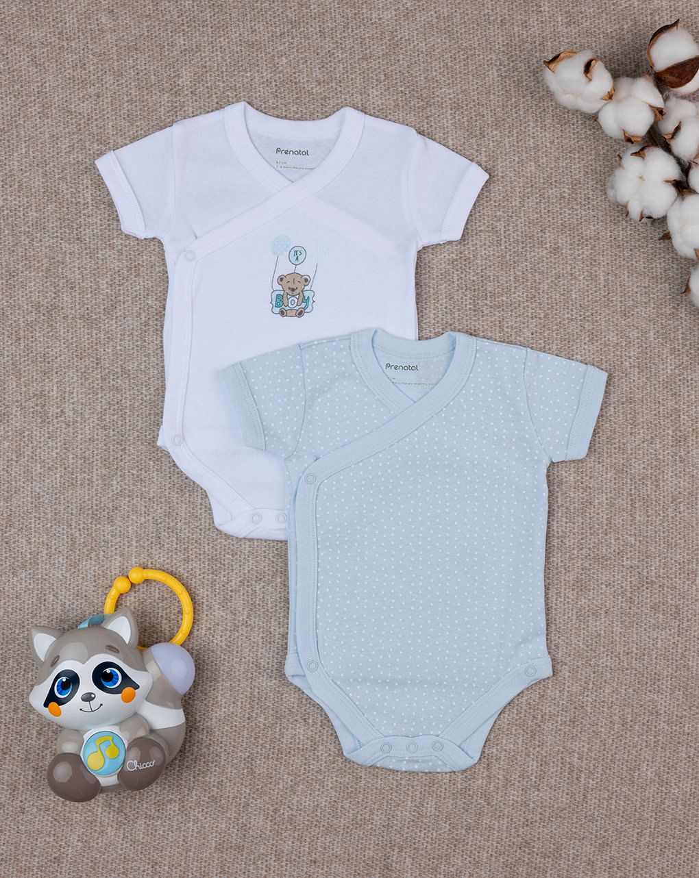 Pack 2 body bianco e celeste