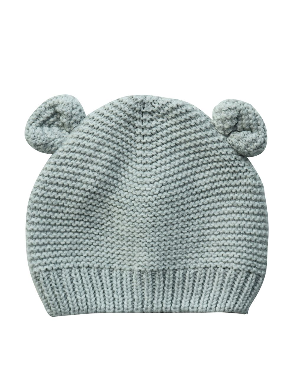 Cappello in tricot grigio con orecchie