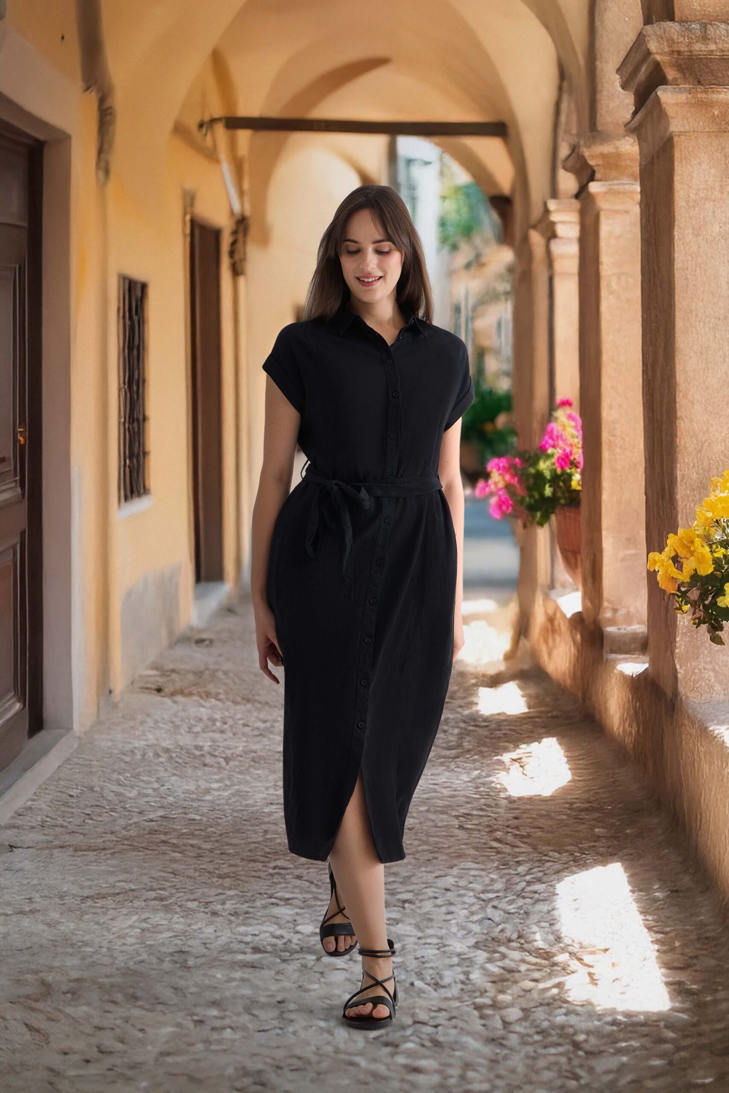 Abito chemisier premaman nero