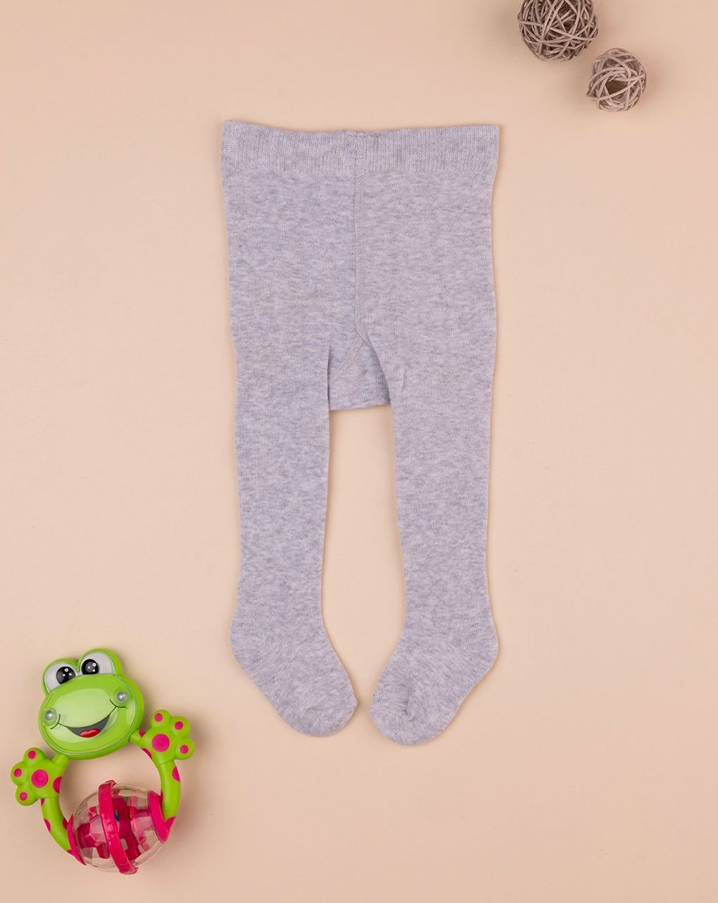 Collant in cotone grigio chiaro mélange