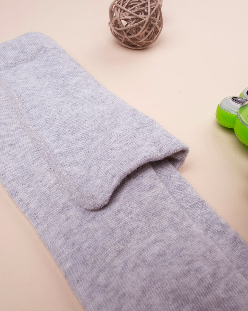 Collant in cotone grigio chiaro mélange