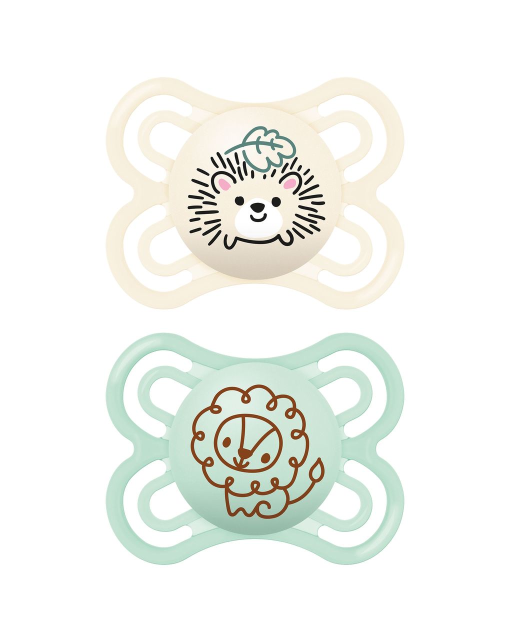 Succhietto perfect confezione doppia 2-6 mesi con porta ciuccio - verde - mam