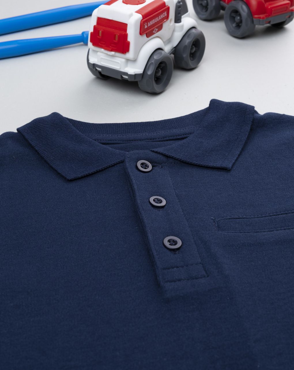 Polo bambino blu maniche lunghe