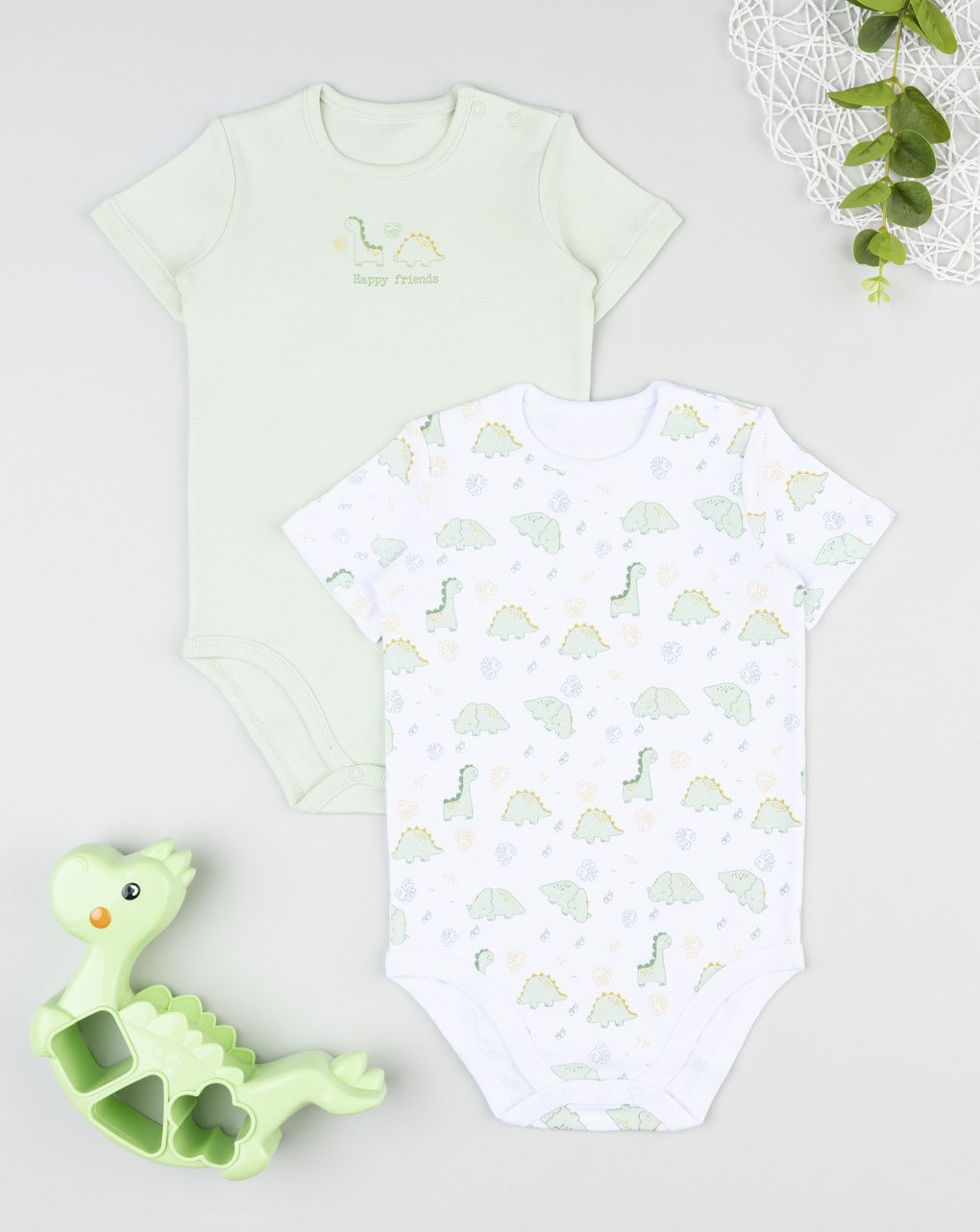 Pack 2 body bimbo mezza manica vered/bianco