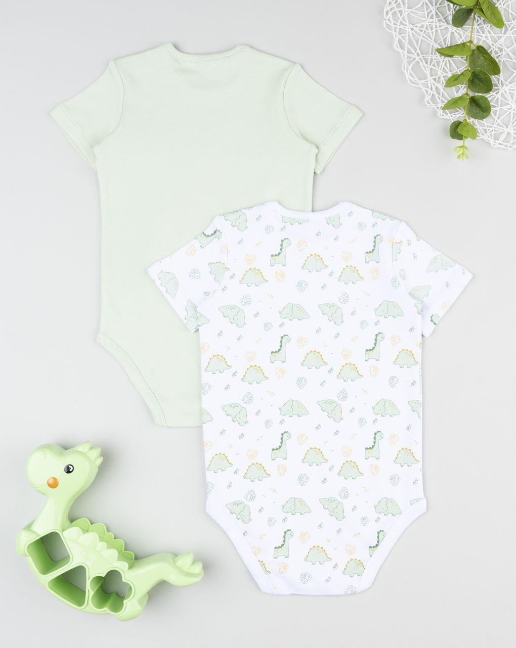 Pack 2 body bimbo mezza manica vered/bianco