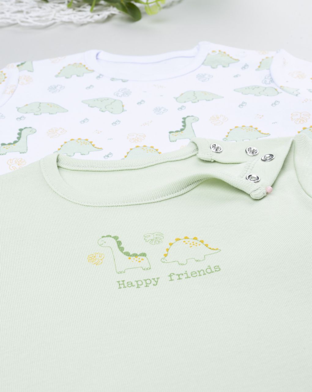 Pack 2 body bimbo mezza manica vered/bianco