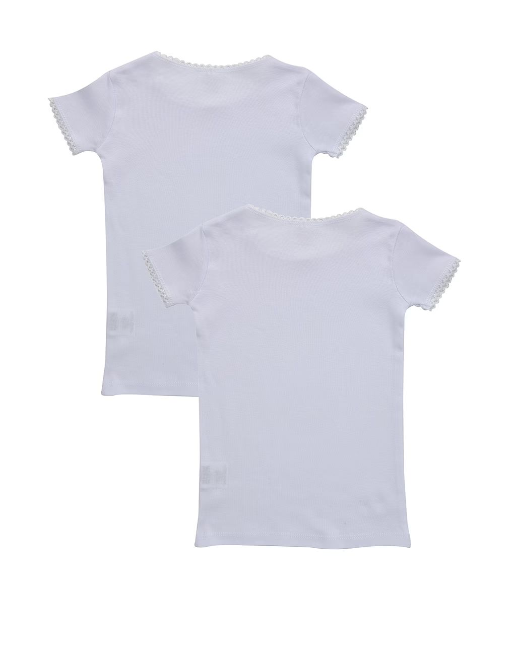 Pack 2 t-shirt bambino manica corta con bordo croquette