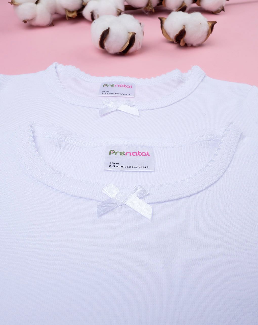 Pack 2 t-shirt bambino manica corta con bordo croquette