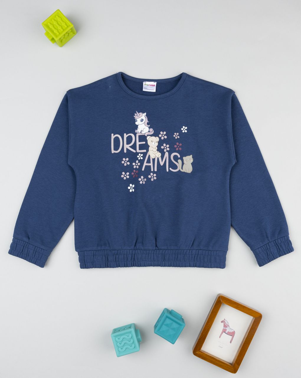Felpa bambina blu stampa dreams