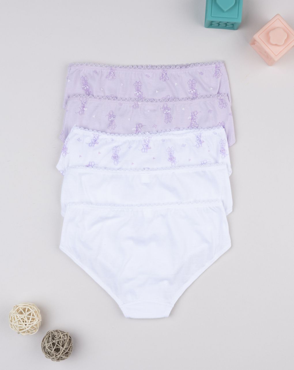 Pack 5 slip bambina minnie