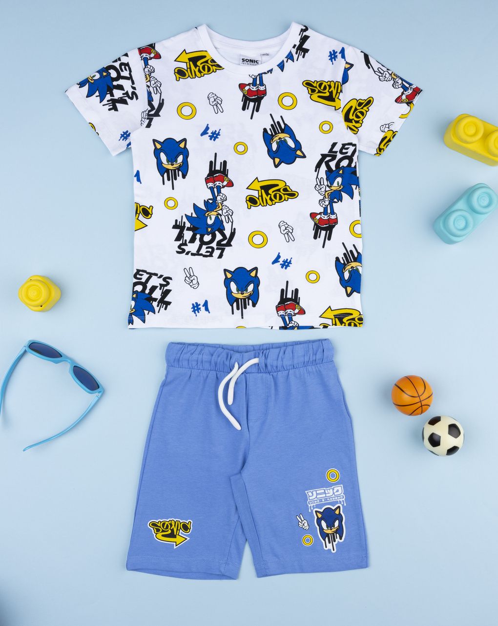 Completo corto bambino sonic