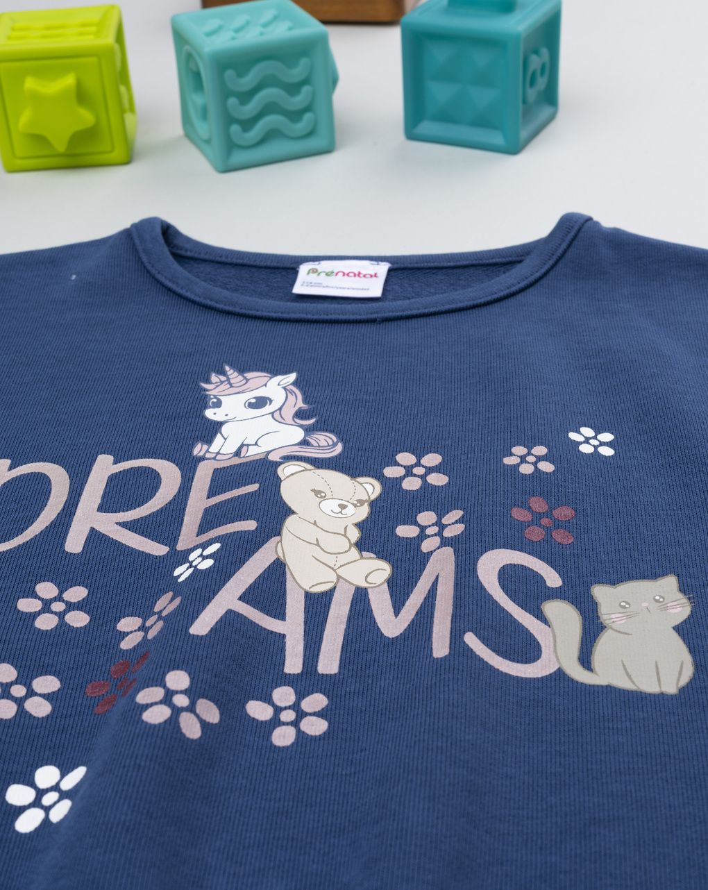 Felpa bambina blu stampa dreams
