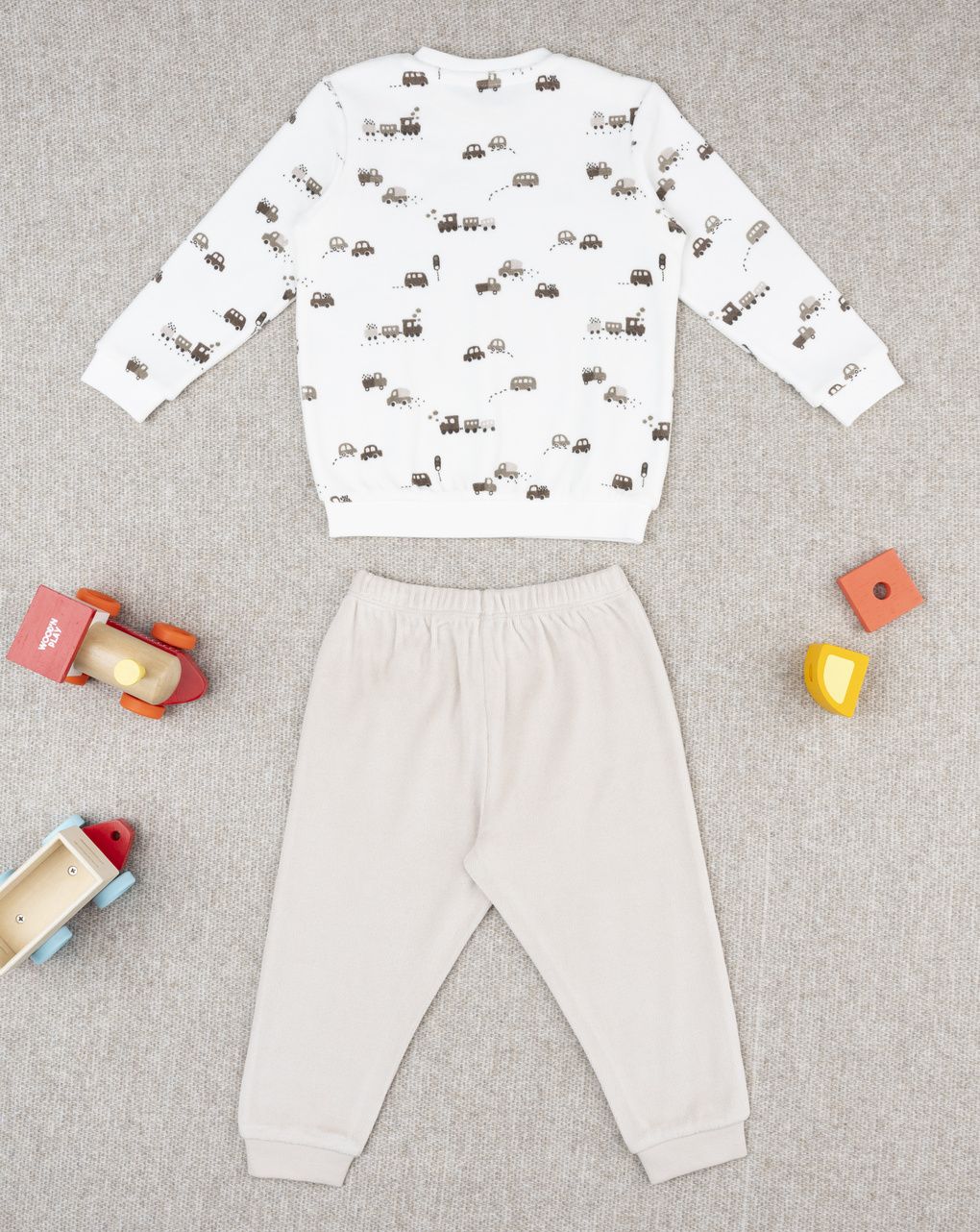 Pigiama bimbo beige auto allover
