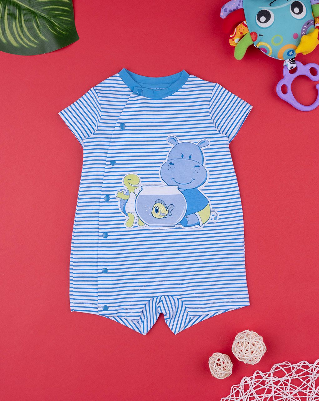 Tutina corta neonato "hippo"