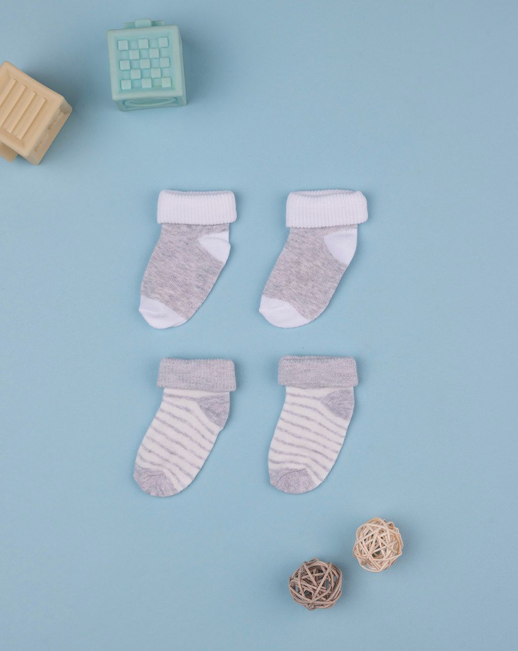 Pack 2 calzini bimbo bianco e grigio
