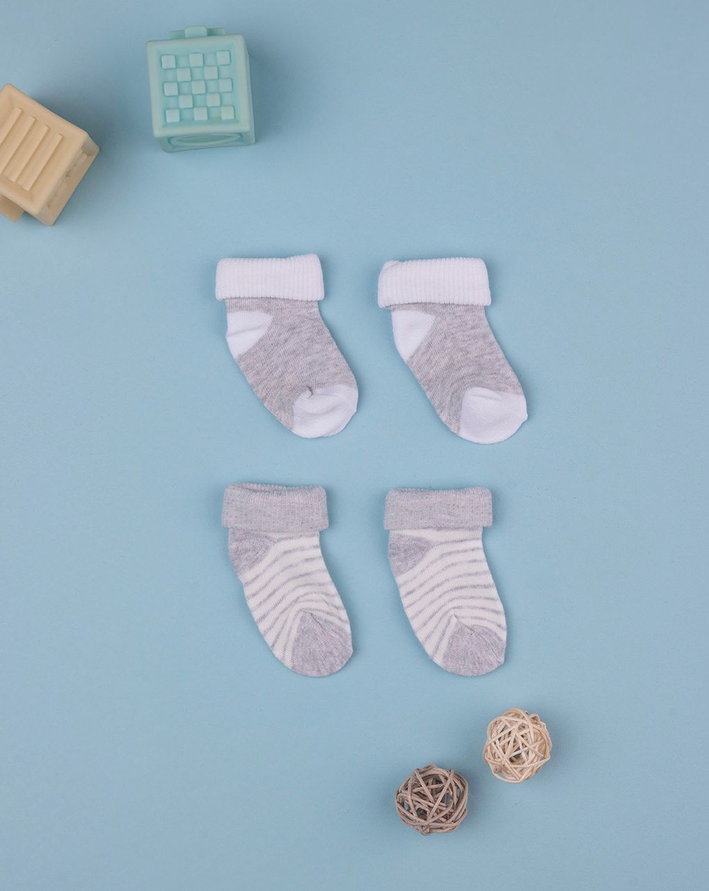 Pack 2 calzini bimbo bianco e grigio